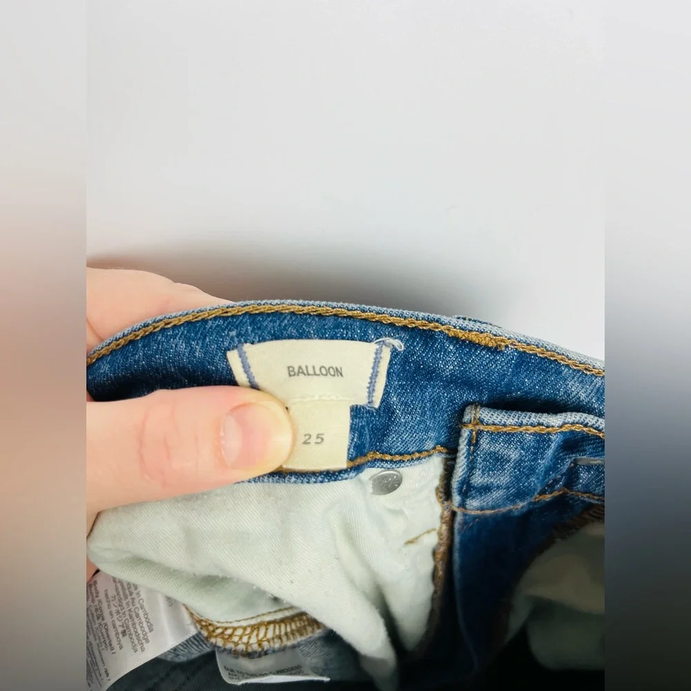 Madewell High Rise Balloon Jeans Medium Wash Size 25 - Picture 4 of 8